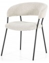 Luka spisebordsstol i metal og bouclé H79 cm - Sort/Beige