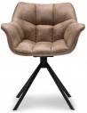 Carnaby rotérbar spisebordsstol i pellini læder og metal H82 cm - Sort/Kamelbrun