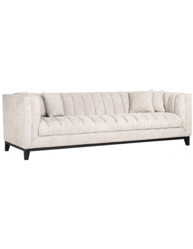 Se Beauchamp 3-personers sofa i polyester B255 cm - Sort/Natur hos Lepong.dk