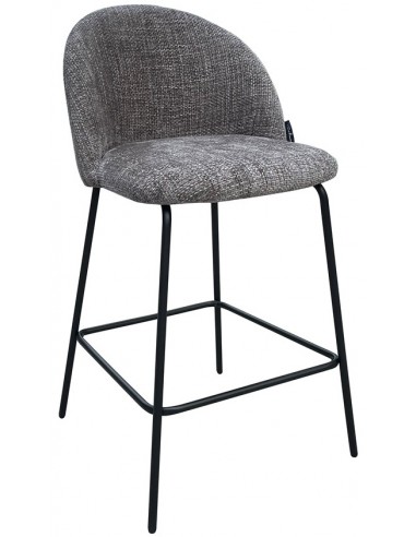 Billede af Alyssa barstol i metal og polyester H93 cm - Sort/Træbrun