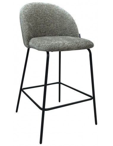 Billede af Alyssa barstol i metal og polyester H93 cm - Sort/Grågrøn