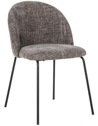 Billede af Alyssa spisebordsstol i metal og polyester H82,5 cm - Sort/Træbrun