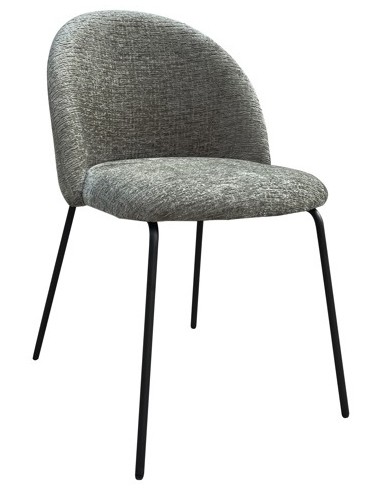 Se Alyssa spisebordsstol i metal og polyester H82,5 cm - Sort/Grågrøn hos Lepong.dk