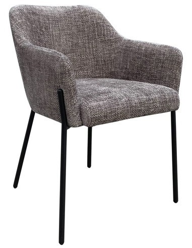 Billede af Fay spisebordsstol i metal og polyester H79 cm - Sort/Træbrun