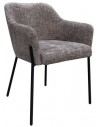 Fay spisebordsstol i metal og polyester H79 cm - Sort/Træbrun