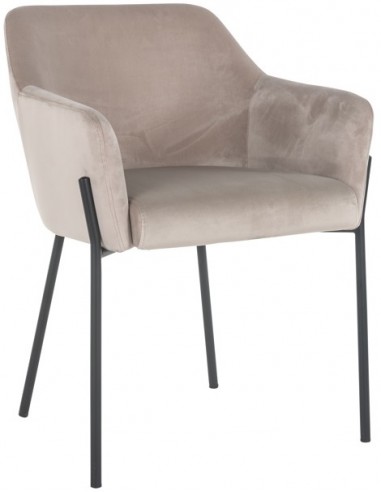 Se Fay spisebordsstol i metal og velour H79 cm - Sort/Khaki hos Lepong.dk