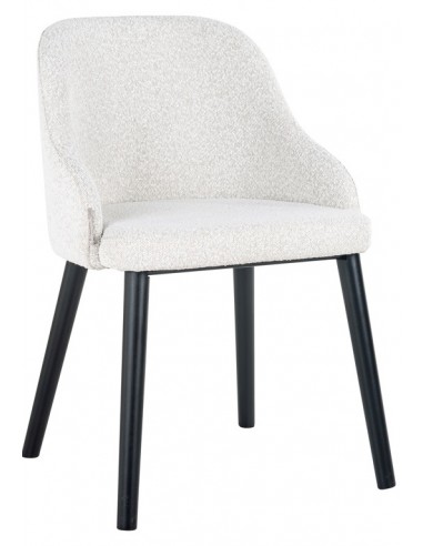 Se Twiggy spisebordsstol i træ og bouclé H80 cm - Sort/Hvid hos Lepong.dk