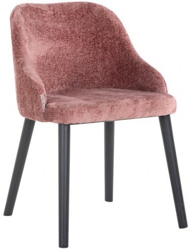Se Twiggy spisebordsstol i træ og chenille H80 cm - Sort/Rosa hos Lepong.dk