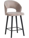 Savoy barstol i træ og velour H100 cm - Sort/Khaki
