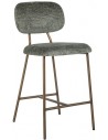 Xenia barstol i polyester H95,5 cm - Børstet guld/Grågrøn