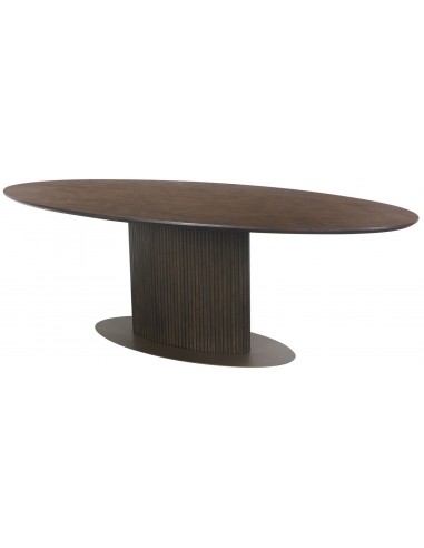 Se Luxor spisebord i jern og egetræsfinér 235 x 110 cm - Mørkebrun hos Lepong.dk