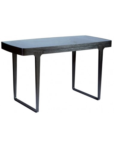 Se Monfort skrivebord i ask træ og glas 130 x 60 cm - Sort hos Lepong.dk