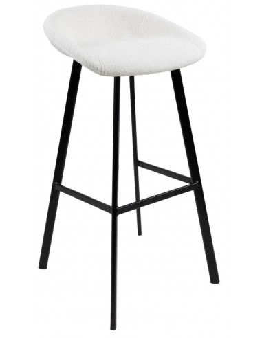 Billede af Lily barstol i teddy polyester H87 cm - Sort/Hvid