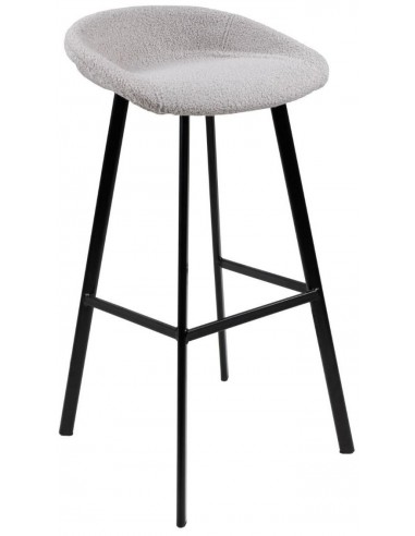 Se Lily barstol i teddy polyester H87 cm - Sort/Grå hos Lepong.dk