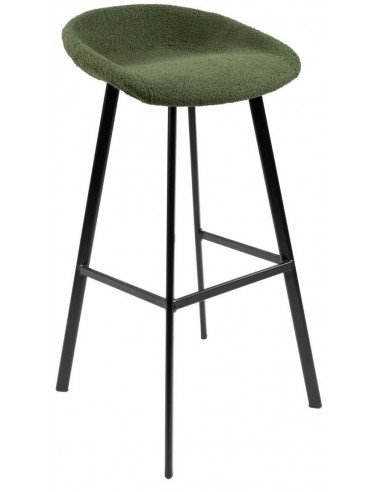 Billede af Lily barstol i teddy polyester H87 cm - Sort/Grøn