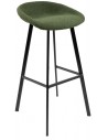 Lily barstol i teddy polyester H87 cm - Sort/Grøn
