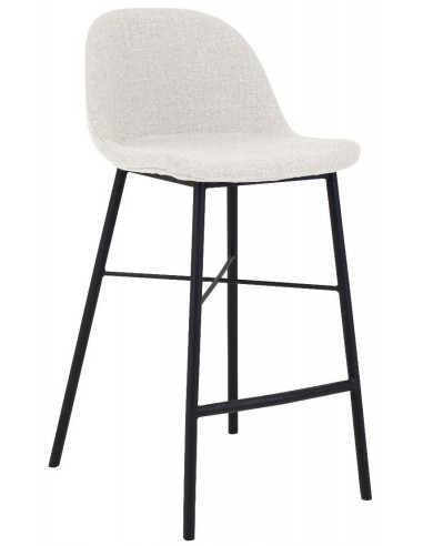Se Jade barstol i bomuld H93 cm - Sort/Råhvid hos Lepong.dk