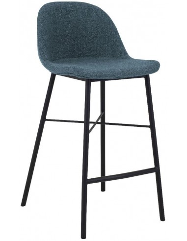Se Jade barstol i bomuld H93 cm - Sort/Blå hos Lepong.dk