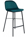 Jeff barstol i velour H93 cm - Sort/Blå