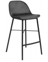 Jeff barstol i velour H93 cm - Sort/Mørkegrå