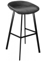 Finn barstol i velour H78 cm - Sort/Mørkegrå