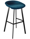 Finn barstol i velour H78 cm - Sort/Mørkeblå