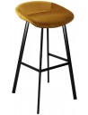 Finn barstol i velour H78 cm - Sort/Gylden
