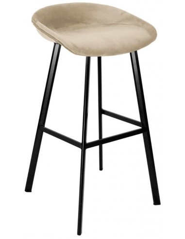 Se Finn barstol i velour H78 cm - Sort/Champagne hos Lepong.dk