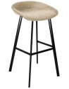 Finn barstol i velour H78 cm - Sort/Champagne