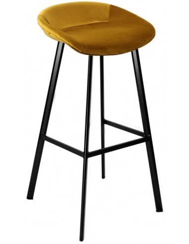 Se Finn barstol i velour H87 cm - Sort/Gylden hos Lepong.dk