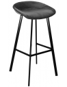 Finn barstol i velour H87 cm - Sort/Mørkegrå