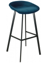 Finn barstol i velour H87 cm - Sort/Mørkeblå