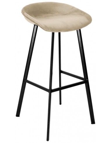 Se Finn barstol i velour H87 cm - Sort/Champagne hos Lepong.dk