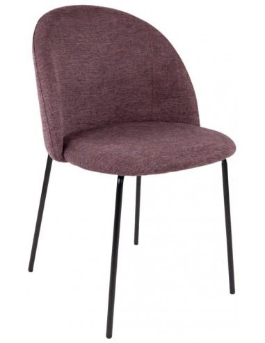 Billede af Noa spisebordsstol i metal og polyester H81 cm - Sort/Lilla