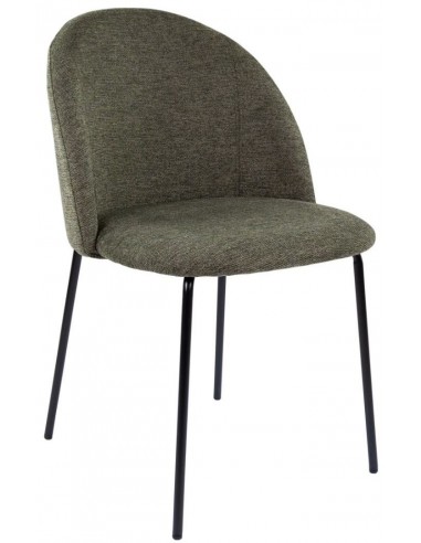 Billede af Noa spisebordsstol i metal og polyester H81 cm - Sort/Grøn