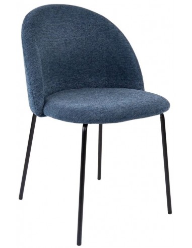 Se Noa spisebordsstol i metal og polyester H81 cm - Sort/Blå hos Lepong.dk