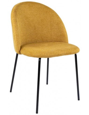 Se Noa spisebordsstol i metal og polyester H81 cm - Sort/Gul hos Lepong.dk