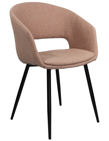 Billede af Dean spisebordsstol i metal og polyester H82 cm - Sort/Rosa