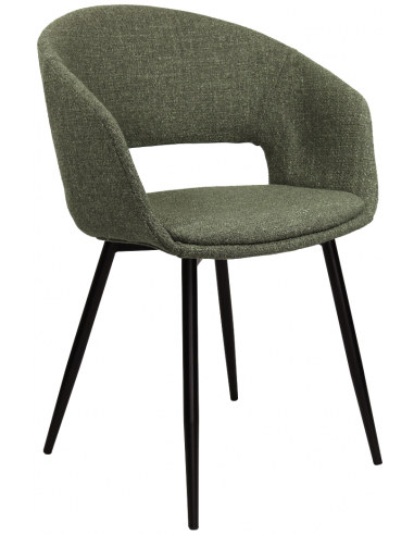 Billede af Dean spisebordsstol i metal og polyester H82 cm - Sort/Grøn