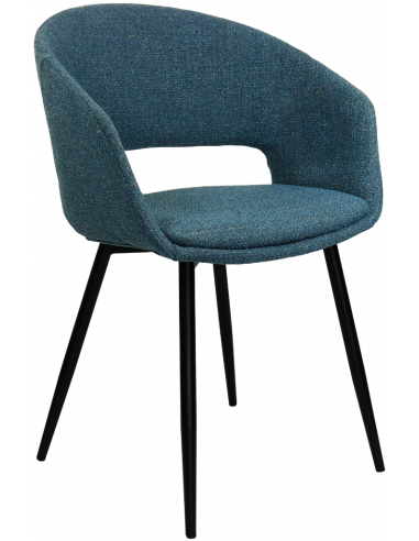 Se Dean spisebordsstol i metal og polyester H82 cm - Sort/Blå hos Lepong.dk