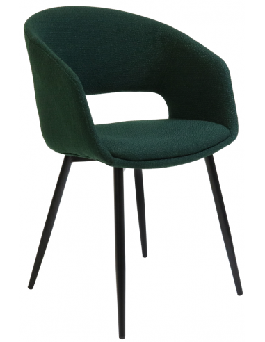 Billede af Dean spisebordsstol i metal og polyester H82 cm - Sort/Mørkegrøn