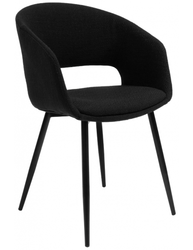 Se Dean spisebordsstol i metal og polyester H82 cm - Sort/Sort hos Lepong.dk