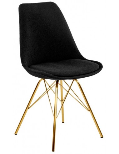 Billede af Jens spisebordsstol i metal og polyester H87 cm - Guld/Sort
