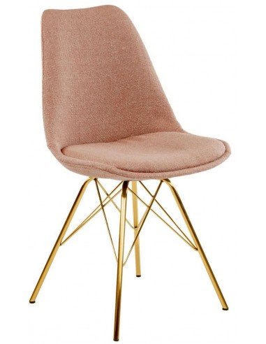 Se Jens spisebordsstol i metal og polyester H87 cm - Guld/Rosa hos Lepong.dk