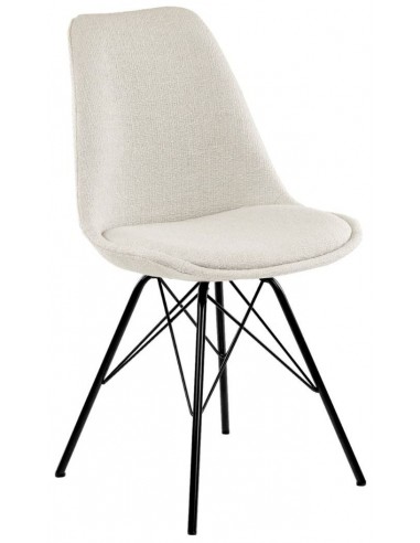 Billede af Jens spisebordsstol i metal og polyester H87 cm - Sort/Cremehvid