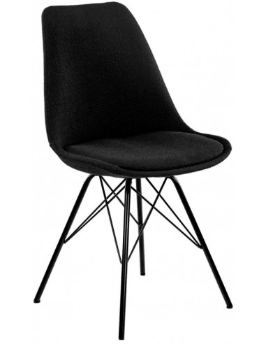 Se Jens spisebordsstol i metal og polyester H87 cm - Sort/Sort hos Lepong.dk