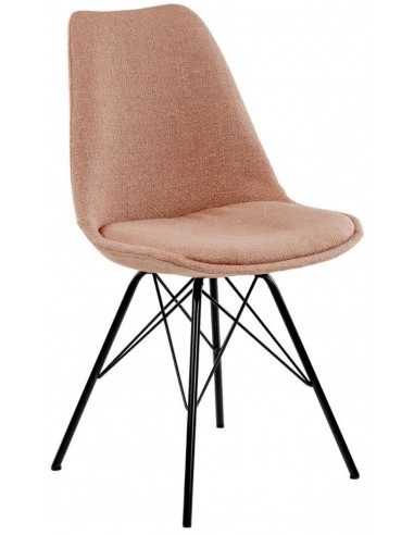 Billede af Jens spisebordsstol i metal og polyester H87 cm - Sort/Rosa