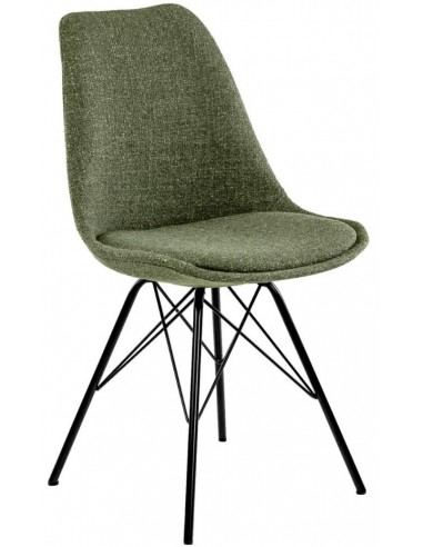 Billede af Jens spisebordsstol i metal og polyester H87 cm - Sort/Grøn