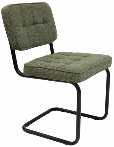 Se Yves spisebordsstol i metal og polyester H84 cm - Sort/Grøn hos Lepong.dk