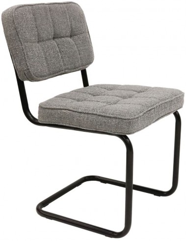 Se Yves spisebordsstol i metal og polyester H84 cm - Sort/Grå hos Lepong.dk